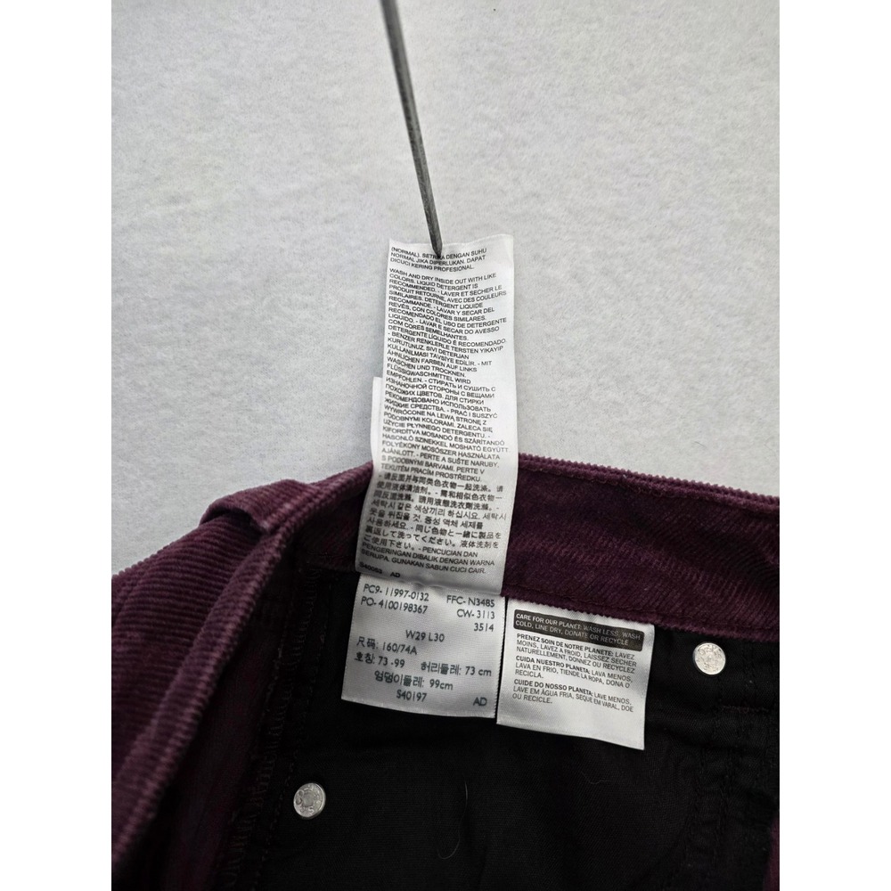 Levi's Corduroy Leggings Slim 29 Burgundy Purple Indie Boho - Picture 10 of 10